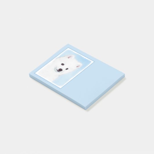 American Eskimo Dog Painting - Original Dog Art Post-it Klebezettel (angewinkelt)