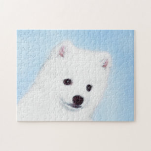 American Eskimo Dog Painting - Original Dog Art Puzzle