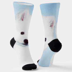 American Eskimo Dog Painting - Original Dog Art Socken