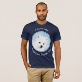 American Eskimo Dog Painting - Original Dog Art T-Shirt (Vorne ganz)