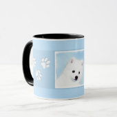 American Eskimo Dog Painting - Original Hund Art Tasse (Vorderseite Links)