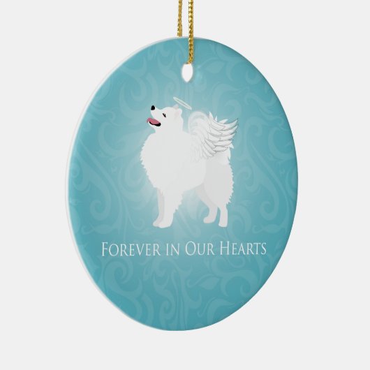 American Eskimo Dog Pet Loss Beileid Design Keramikornament (Rechts)