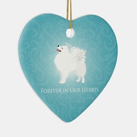 American Eskimo Dog Pet Loss Beileid Design Keramikornament (Rechts)