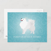 American Eskimo Dog Pet Loss Beileid Design Postkarte (Vorne/Hinten)