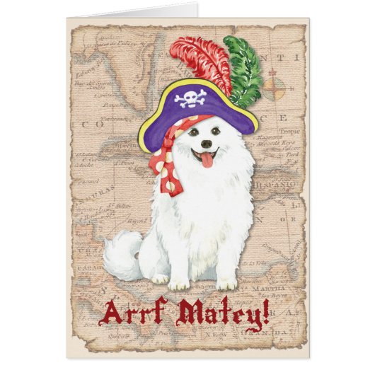 American Eskimo Dog Pirate Card (Vorne)