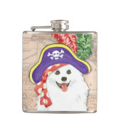 American Eskimo Dog Pirate Hip Flask Flachmann (Vorderseite)