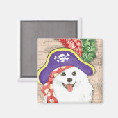 American Eskimo Dog Pirate Magnet (Vorderseite/Rückseite)