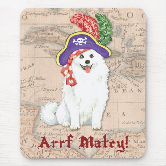 American Eskimo Dog Pirate Mouse Pad Mousepad (Vorne)
