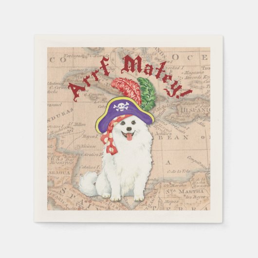 American Eskimo Dog Pirate Napkins Serviette (Vorderseite)