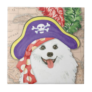 American Eskimo Dog Pirate Tile Fliese