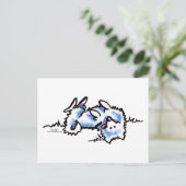 American Eskimo Dog Play Dead Postkarte (Stehend Vorderseite)