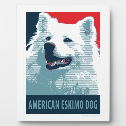 American Eskimo Dog Political Hope Parody Fotoplatte (Vorderseite)