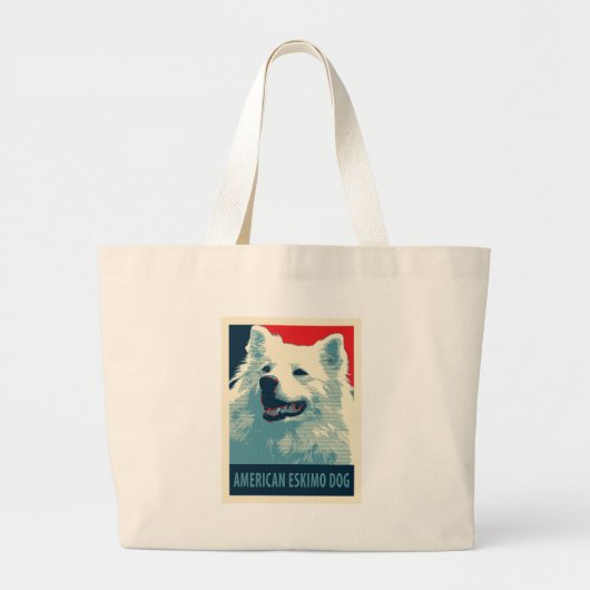 American Eskimo Dog Political Hope Parody Jumbo Stoffbeutel (Vorne)