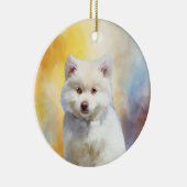 American Eskimo Dog Portrait Keramikornament (Rechts)