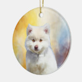 American Eskimo Dog Portrait Keramikornament (Links)