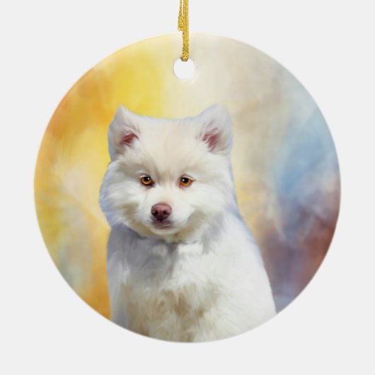 American Eskimo Dog Portrait Keramikornament (Hinten)