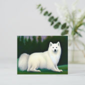 American Eskimo Dog Postkarte (Stehend Vorderseite)