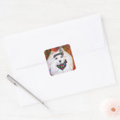 American Eskimo Dog Quadratischer Aufkleber (Umschlag)