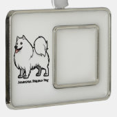 American Eskimo Dog Rahmen-Ornament Silber (Rechts)