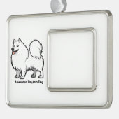 American Eskimo Dog Rahmen-Ornament Silber (Links)