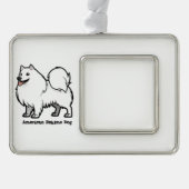 American Eskimo Dog Rahmen-Ornament Silber (Vorderseite)