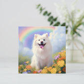 American Eskimo Dog Rainbow Bridge Individuelle Na (Stehend Vorderseite)