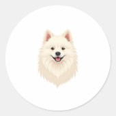 American Eskimo Dog Runder Aufkleber (Vorderseite)