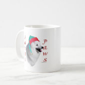 American Eskimo Dog Santa Paws Kaffeetasse (Vorderseite Links)