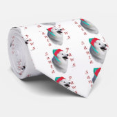 American Eskimo Dog Santa Paws Krawatte (Gerollt)