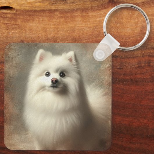 American Eskimo Dog Schlüsselanhänger (Rückseite)
