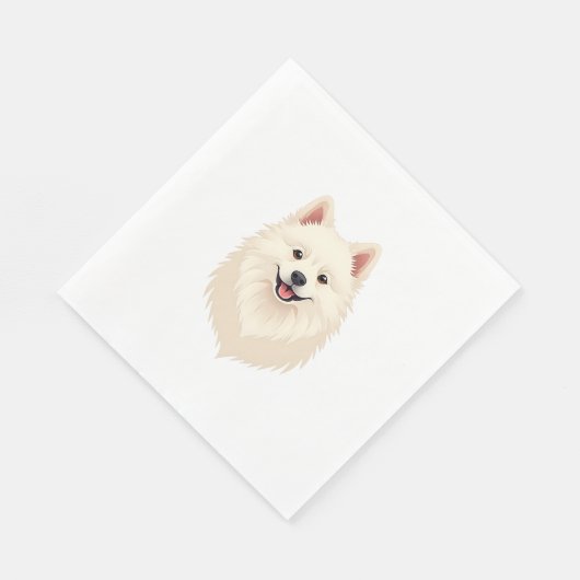 American Eskimo Dog Serviette (Ecke)