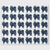 American Eskimo Dog Silhouette Designs Geschenkpapier (Flach)