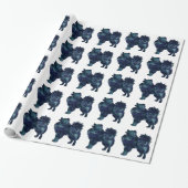 American Eskimo Dog Silhouette Designs Geschenkpapier (Ungerollt)
