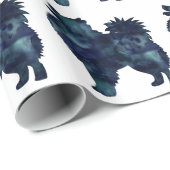 American Eskimo Dog Silhouette Designs Geschenkpapier (Rolleneckpunkt)
