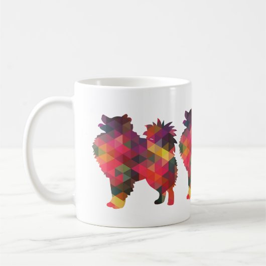 American Eskimo Dog Silhouette Designs Kaffeetasse (Links)