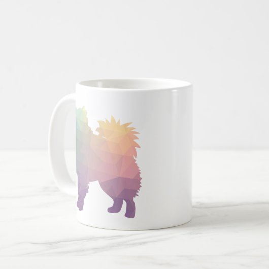 American Eskimo Dog Silhouette Designs Kaffeetasse (Vorderseite Links)