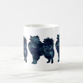 American Eskimo Dog Silhouette Designs Kaffeetasse (Mittel)