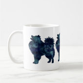 American Eskimo Dog Silhouette Designs Kaffeetasse (Links)