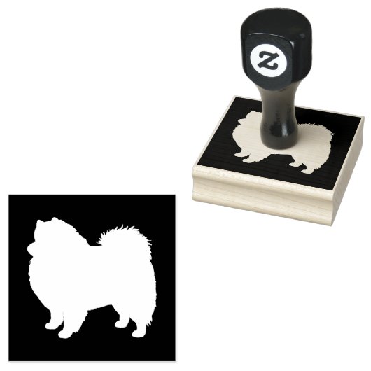 American Eskimo Dog Silhouette Eskie Gummistempel (Stempel)