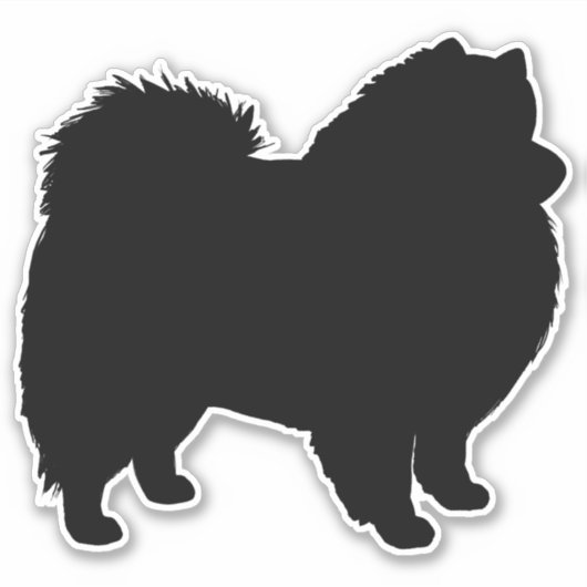 American Eskimo Dog Silhouette Eskie Vinyl Sticker (Vorderseite)