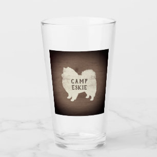 American Eskimo Dog Silhouette Rustikal Personalis Glas
