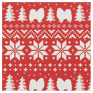 American Eskimo Dog Silhouetten Eskies Weihnachten Stoff