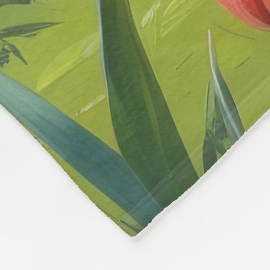 American Eskimo Dog Spring Blumen Malerei Fleecedecke (Ecke)