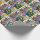American Eskimo Dog Spring Blumen Malerei Geschenkpapier (Ecke)