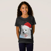 American Eskimo Dog Ugly Christmas Sweater Santa H T-Shirt (Vorne ganz)