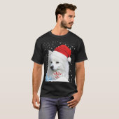 American Eskimo Dog Ugly Christmas Sweater Santa H T-Shirt (Vorne ganz)