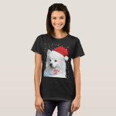 American Eskimo Dog Ugly Christmas Sweater Santa H T-Shirt (Vorne ganz)