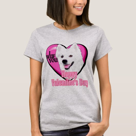 American Eskimo Dog Valentinstag T - Shirt (Vorderseite)