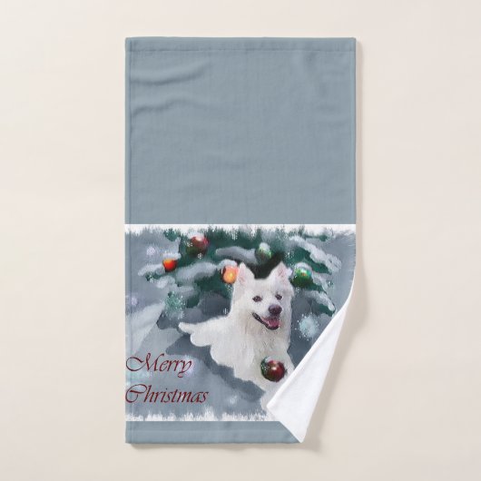 American Eskimo Dog Weihnachten Badhandtuch Set (Handtuch)
