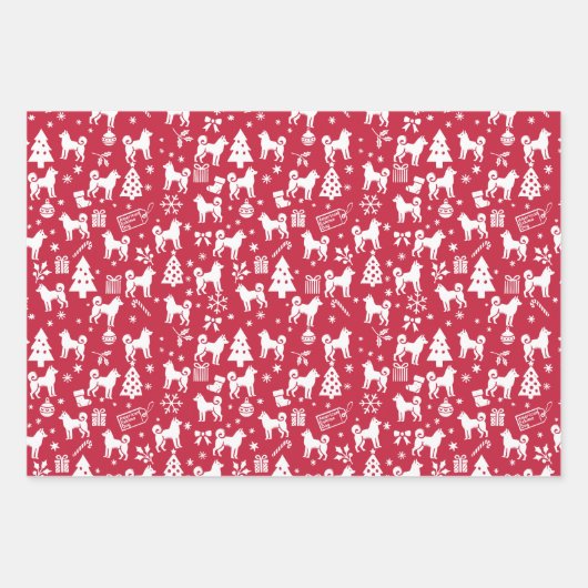 American Eskimo Dog Weihnachten Geschenkpapier Set (Vorderseite)
